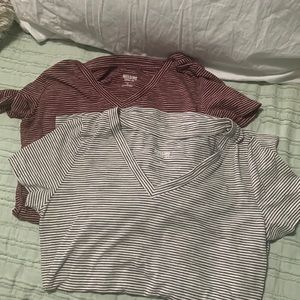 Mossimo V-neck Striped T-shirts